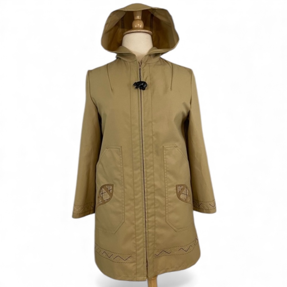 Vintage Northern Sun Snowshoe‎ Jacket Women’s 8 Hooded Tan Embroidered